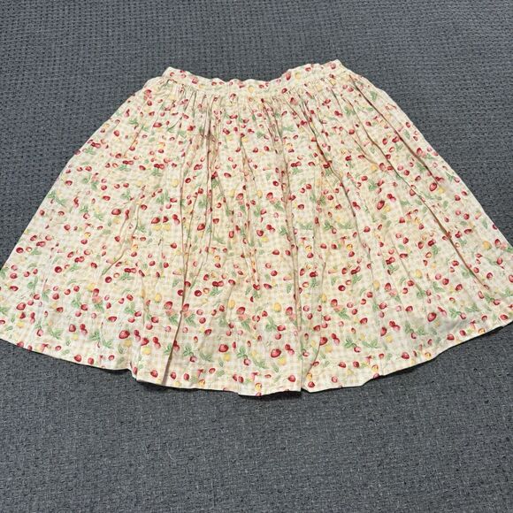 Hearts & Found Lola Skirt Cottagecore Retro Cherry Strawberry Print Small Cotton - Picture 1 of 8
